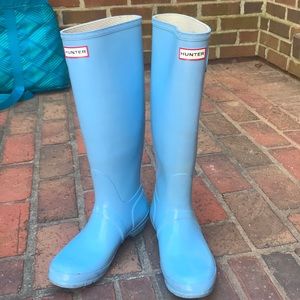 Hunter boots - light blue